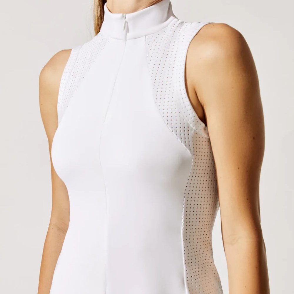 Michi White Doubles Zip-up Mesh Tank Tennis Golf XS $128